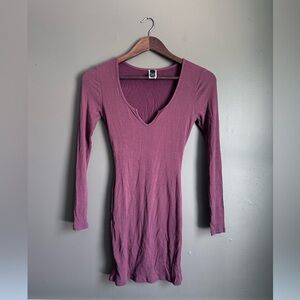 Windsor Mauve Bodycon Long Sleeve Mini Dress Size Small